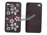 iPhone 4 -    Flowers design *041* (: Deep brown)   http://www.gsmservice.ru