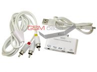   iPad/iPhone 5 in 1 (TV/SD/microSD/PC/PC Keyboard) + AV Cable + Mini USB Cable   http://www.gsmservice.ru